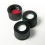 10mm Black Standard Screw Caps with Pre-Slit Silicone/PTFE Liners - Pre-Assembled