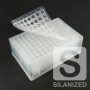 0.7mL Tapered/Flat-Bottom Clear Glass Inserts in 96-Well Plate with Pierceable "X" Cap Mat - SILANIZED