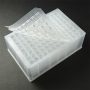 0.7mL Tapered/Flat-Bottom Clear Glass Inserts in 96-Well Plate with Pre-Slit Silicone Clear Silicone Ultra Thin Cap Mat