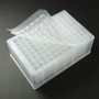 0.7mL Tapered/Flat-Bottom Clear Glass Inserts in 96-Well Plate with Clear Silicone Ultra Thin Cap Mat