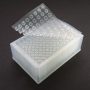 1mL Tapered/Flat-Bottom Clear Glass Inserts in 96-Well Plate with 99685 Silicone Cap Mat