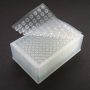 1mL Tapered/Flat-Bottom Clear Glass Inserts in 96-Well Plate with 99690 Silicone Pre-Slit Cap Mat