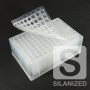 0.7mL Tapered/Round-Bottom Clear Glass Inserts in 96-Well Plate with Pierceable Cap Mat - SILANIZED