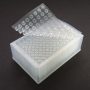 1mL Tapered/Round-Bottom Clear Glass Inserts in 96-Well Plate with Pre-Slit Clear Silicone Cap Mat