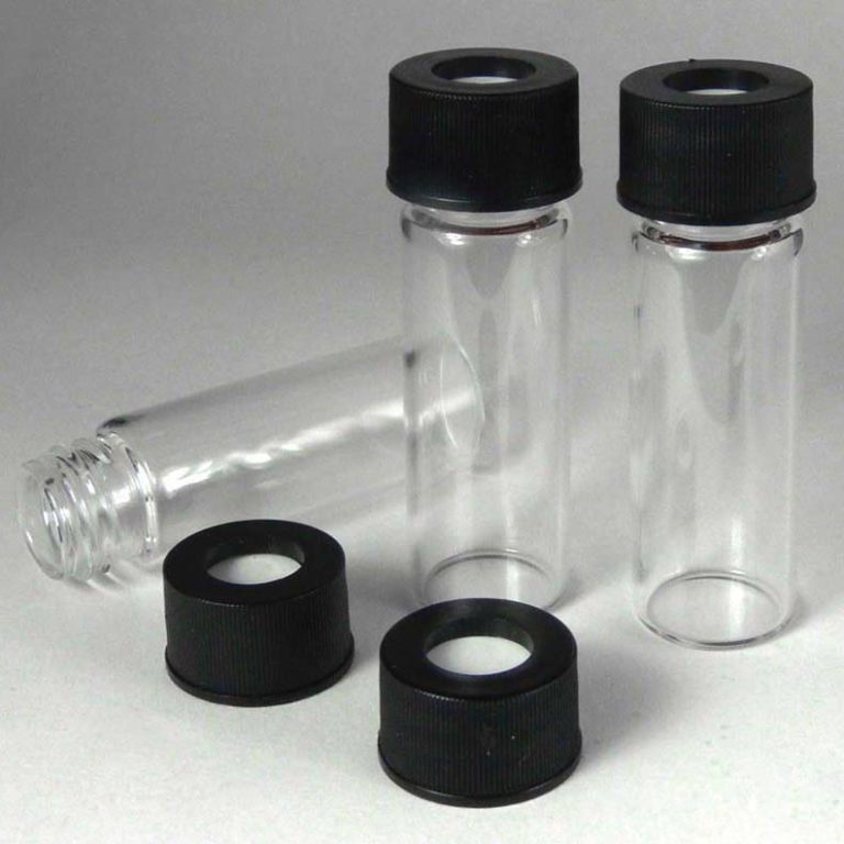 13mm, 4mL Clear Screw Vials and Black PP Caps with 0.75